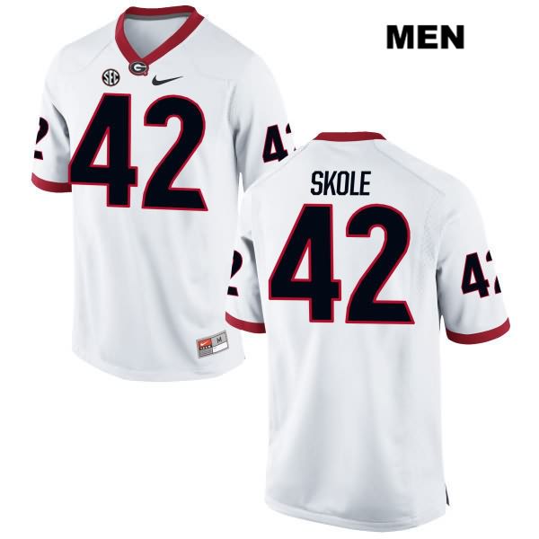 Georgia Bulldogs Men's Jake Skole #42 NCAA Authentic White Nike Stitched College Football Jersey EPA6456EF